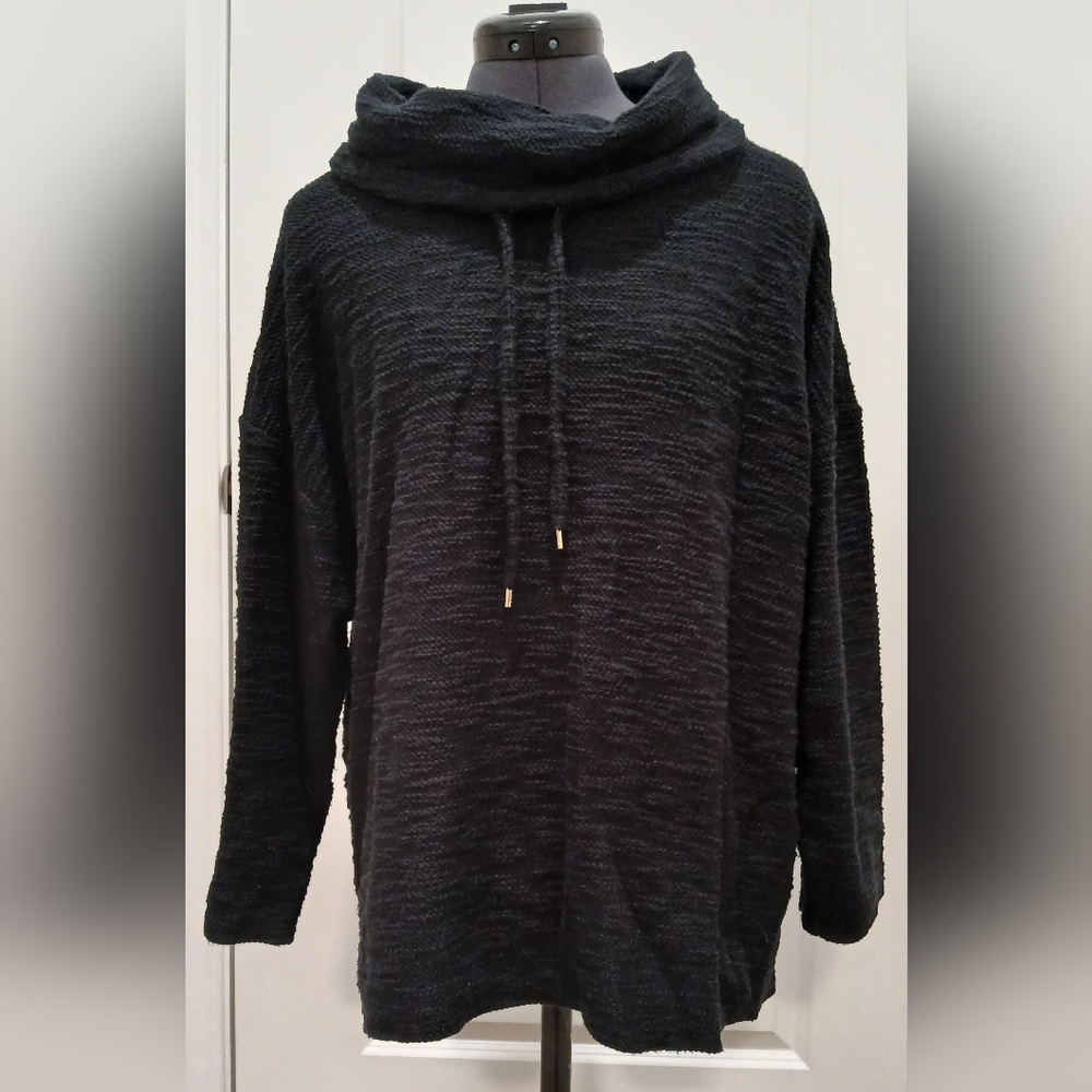 Jones New York Signature Black Cowl Neck Sweater